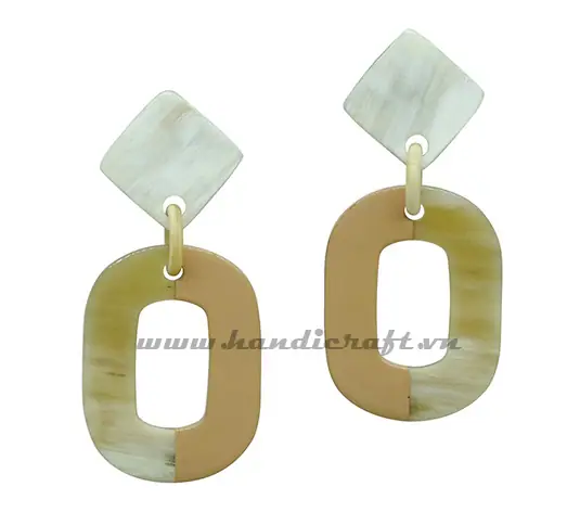 Horn & Lacquer Earrings HD30107, handmade buffalo horn jewelry