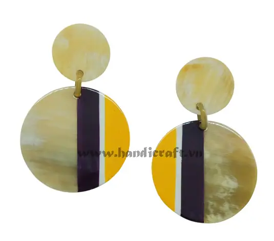 Horn & Lacquer Earrings HD30111, handmade buffalo horn jewelry