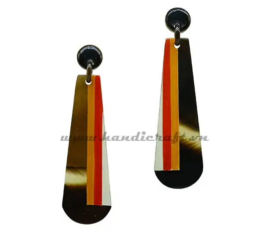Horn & Lacquer Earrings HD30113, handmade buffalo horn jewelry