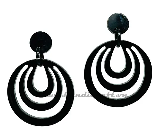 Horn & Lacquer Earrings HD30130, handmade buffalo horn jewelry