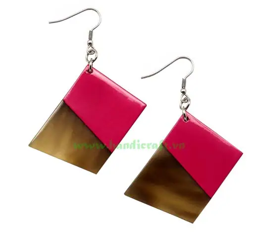 Horn & Lacquer Earrings HD30150, handmade buffalo horn jewelry