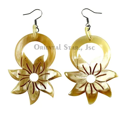 Horn Earrings HD30155, handmade buffalo horn jewelry