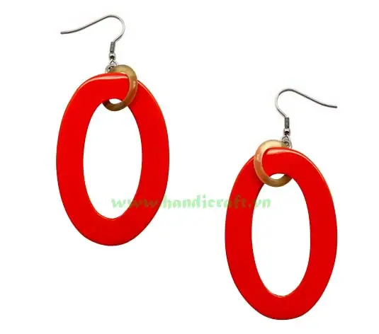 Horn & Lacquer Earrings HD30162, handmade buffalo horn jewelry