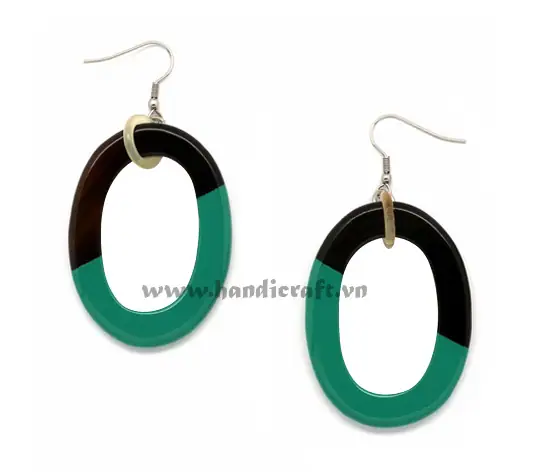 Horn & Lacquer Earrings HD30163, handmade buffalo horn jewelry