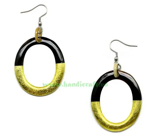 Horn & Lacquer Earrings HD30167, handmade buffalo horn jewelry