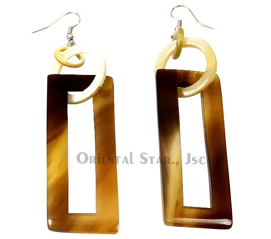 Horn Earrings HD30170, handmade buffalo horn jewelry