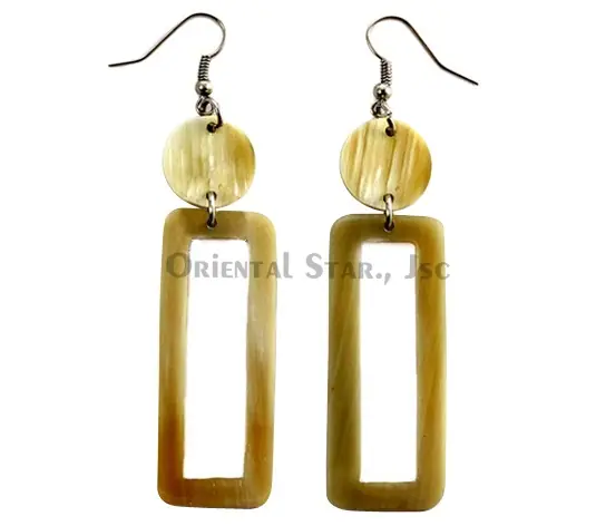 Horn Earrings HD30172, handmade buffalo horn jewelry