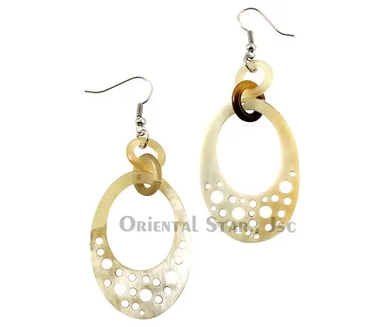 Horn Earrings HD30175, handmade buffalo horn jewelry
