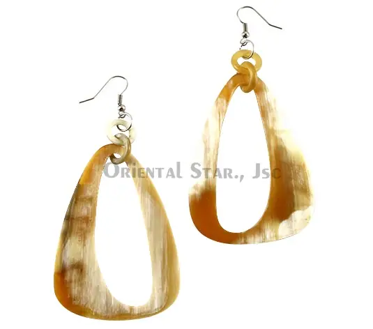 Horn Earrings HD30178, handmade buffalo horn jewelry