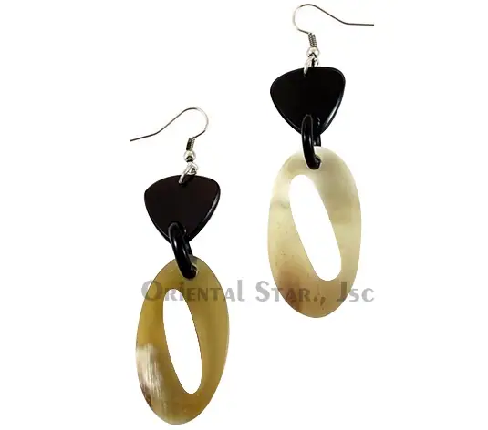 Horn Earrings HD30184, handmade buffalo horn jewelry