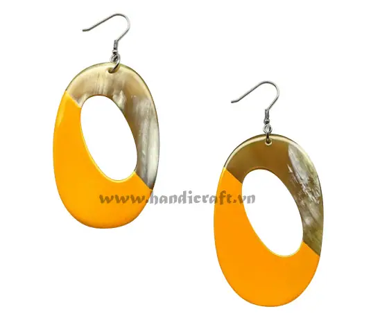 Horn & Lacquer Earrings HD30185, handmade buffalo horn jewelry