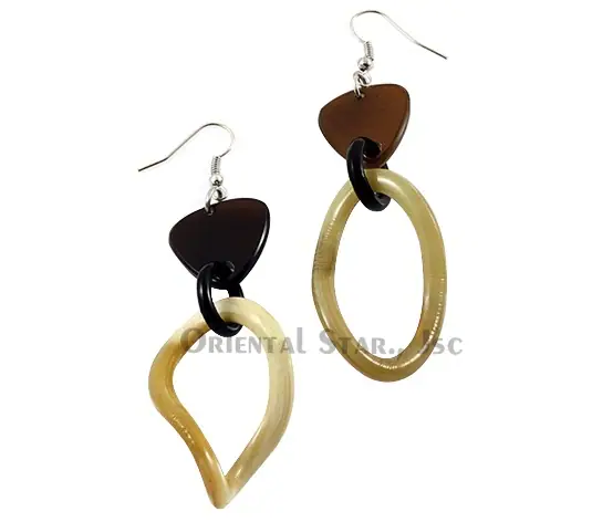 Horn Earrings HD30189, handmade buffalo horn jewelry
