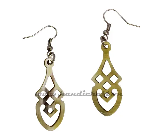 Horn Earrings HD30201, handmade natural buffalo horn jewelry from Vietnam