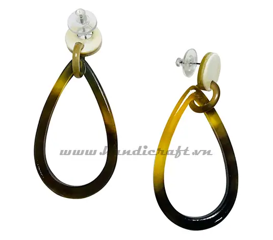 Horn Earrings HD30209, handmade natural buffalo horn jewelry from Vietnam