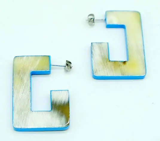 Horn Earrings HD30229, handmade natural buffalo horn jewelry from Vietnam