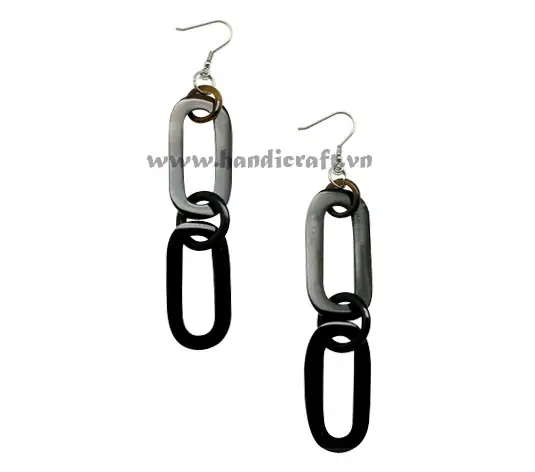 Horn Earrings HD30238, handmade natural buffalo horn jewelry from Vietnam