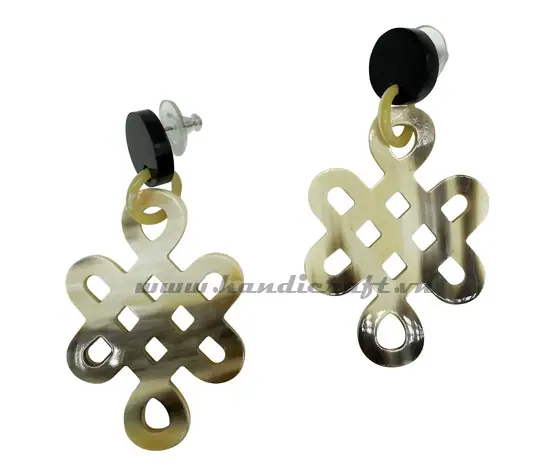 Horn & Lacquer Earrings HD30255, handmade buffalo horn jewelry