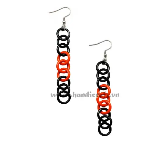 Horn & Lacquer Earrings HD30258, handmade buffalo horn jewelry