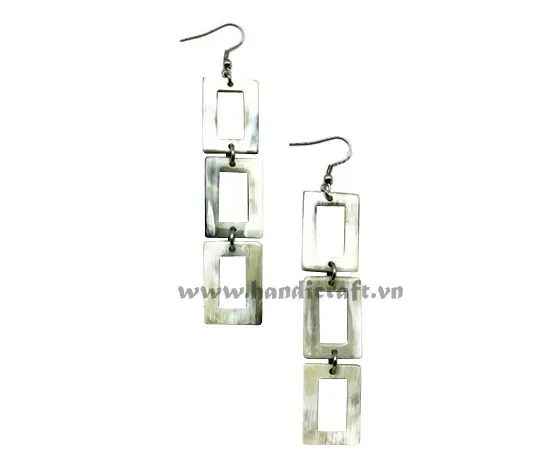 Horn Earrings HD30259, handmade natural buffalo horn jewelry from Vietnam