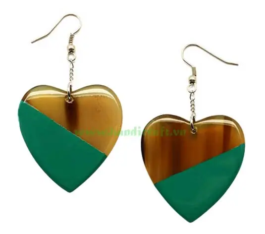 Horn & Lacquer Earrings HD30267, handmade buffalo horn jewelry