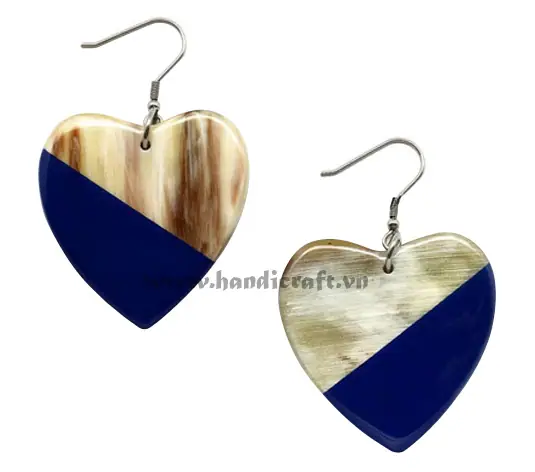Horn & Lacquer Earrings HD30268, handmade buffalo horn jewelry
