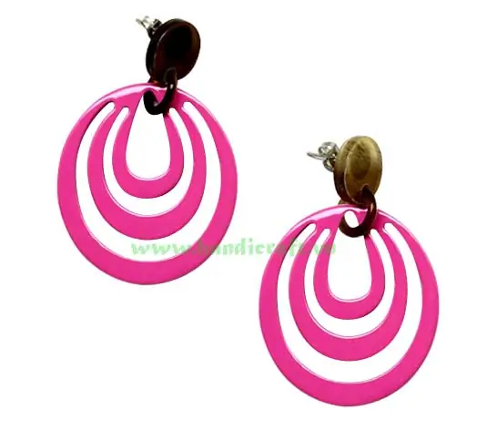 Horn & Lacquer Earrings HD30269, handmade buffalo horn jewelry