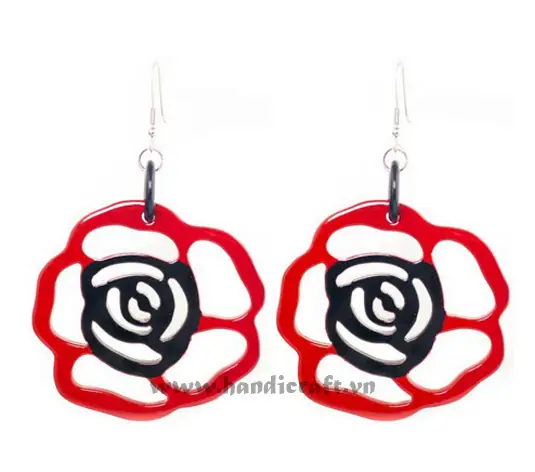Horn & Lacquer Earrings HD30271, handmade buffalo horn jewelry