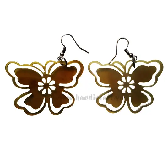 Horn Earrings HD30272, handmade natural buffalo horn jewelry from Vietnam