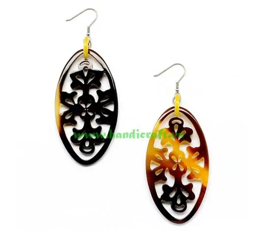 Horn Earrings HD30274, handmade buffalo horn jewelry
