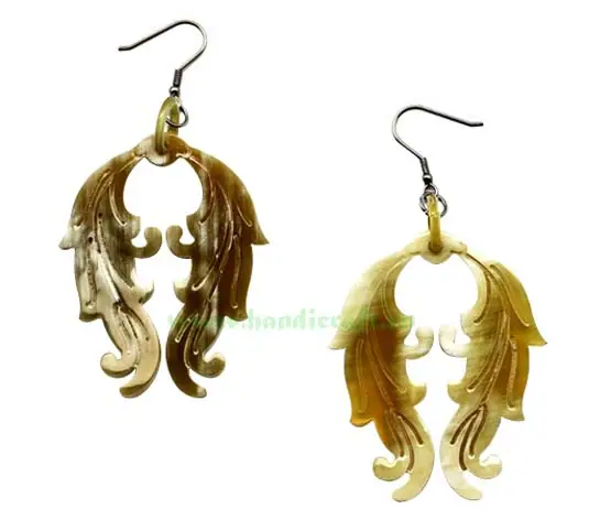 Horn Earrings HD30276, handmade buffalo horn jewelry