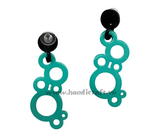 Horn & Lacquer Earrings HD30286, handmade buffalo horn jewelry