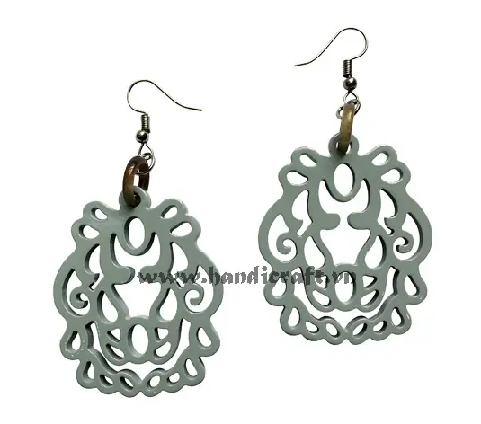 Horn & Lacquer Earrings HD30299, handmade buffalo horn jewelry