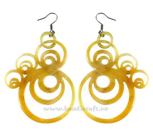 Horn Earrings HD30300, handmade buffalo horn jewelry