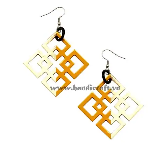Horn & Lacquer Earrings HD30303, handmade buffalo horn jewelry