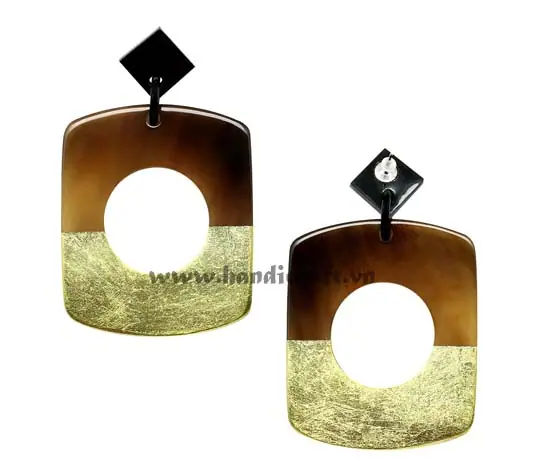 Horn & Lacquer Earrings HD30306, handmade buffalo horn jewelry