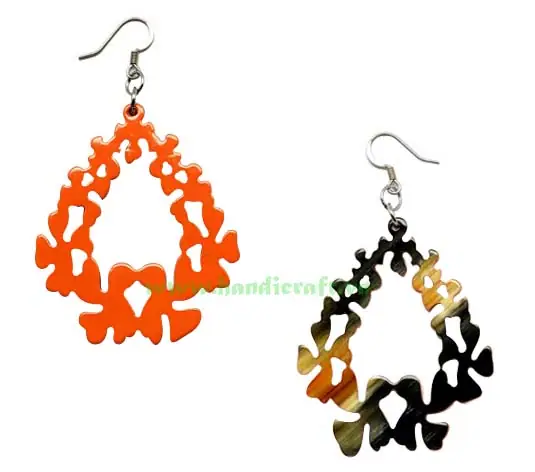 Horn & Lacquer Earrings HD30313, handmade buffalo horn jewelry