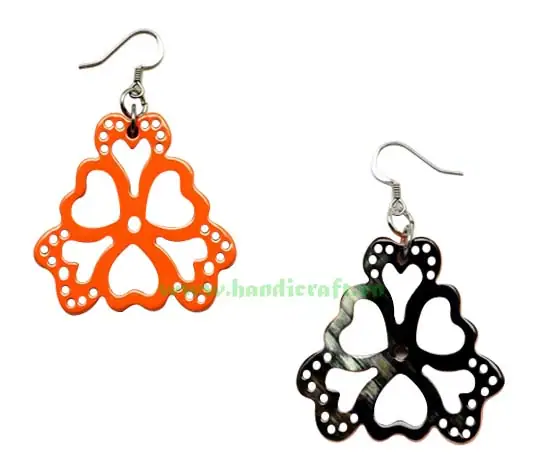 Horn & Lacquer Earrings HD30314, handmade buffalo horn jewelry