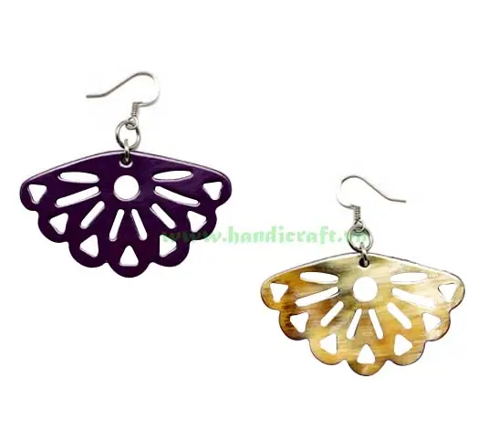 Horn & Lacquer Earrings HD30317, handmade buffalo horn jewelry