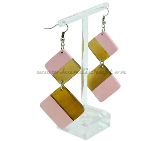 Horn & Lacquer Earrings HD30326, handmade buffalo horn jewelry