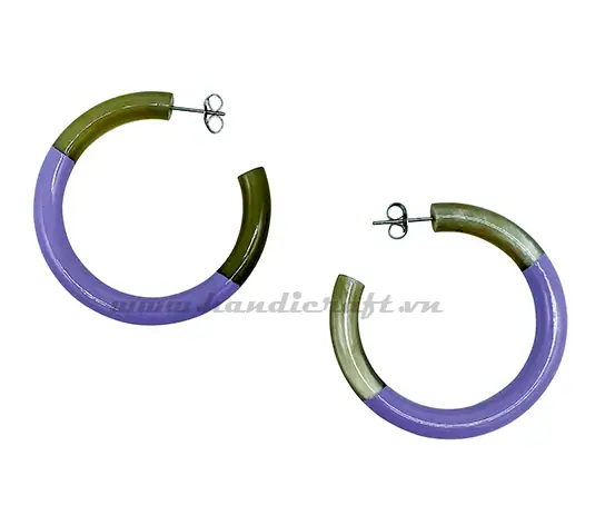 Horn & Lacquer Earrings HD30338, handmade buffalo horn jewelry