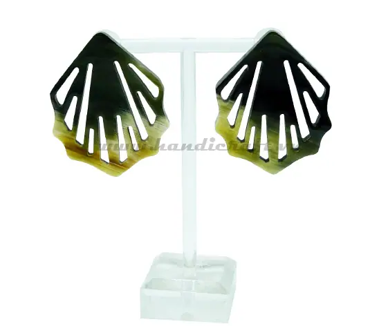 Horn & Lacquer Earrings HD30340, handmade buffalo horn jewelry