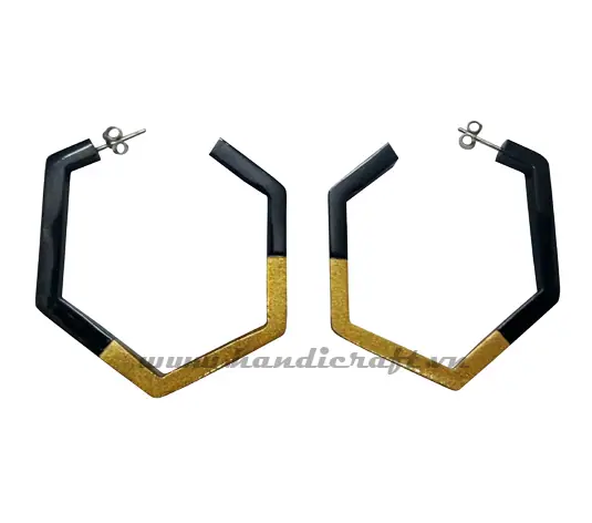 Horn & Lacquer Earrings HD30341, handmade buffalo horn jewelry