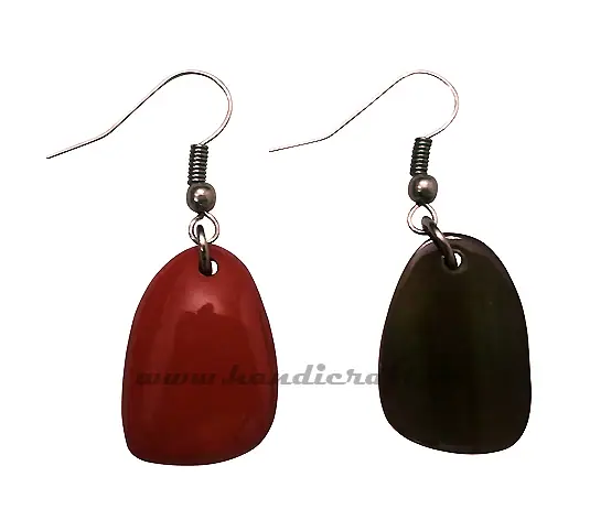 Horn & Lacquer Earrings HD30342, handmade buffalo horn jewelry