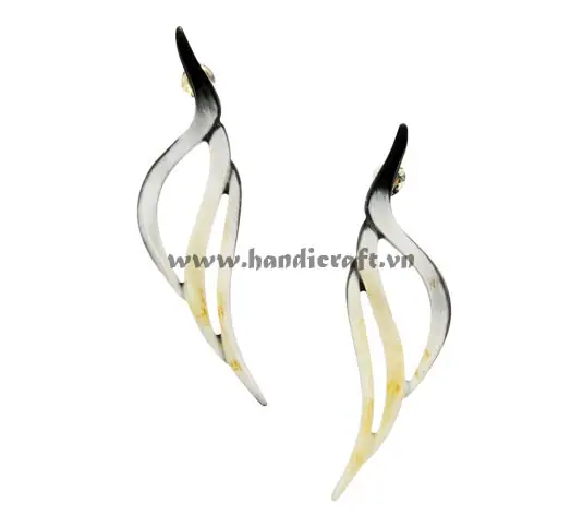 Horn Earrings HD30343, handmade buffalo horn jewelry