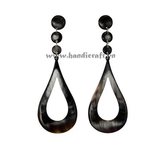 Horn Earrings HD30345, handmade buffalo horn jewelry