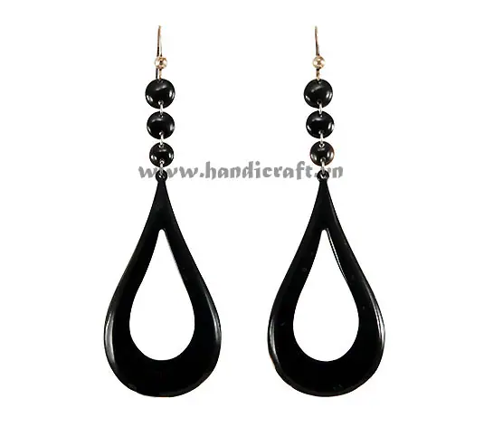 Horn Earrings HD30346, handmade natural buffalo horn jewelry from Vietnam