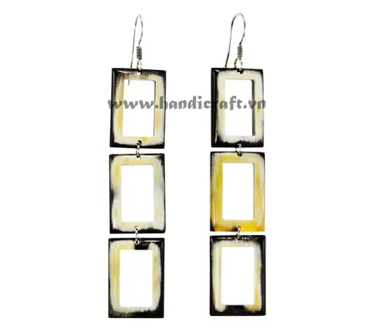 Horn Earrings HD30375, handmade buffalo horn jewelry