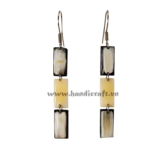 Horn Earrings HD30377, handmade natural buffalo horn jewelry from Vietnam