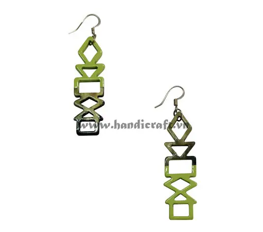 Horn & Lacquer Earrings HD30385, handmade buffalo horn jewelry