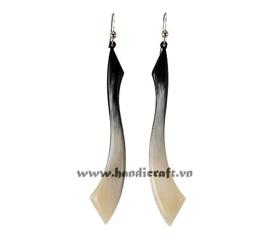 Horn Earrings HD30389, handmade natural buffalo horn jewelry from Vietnam